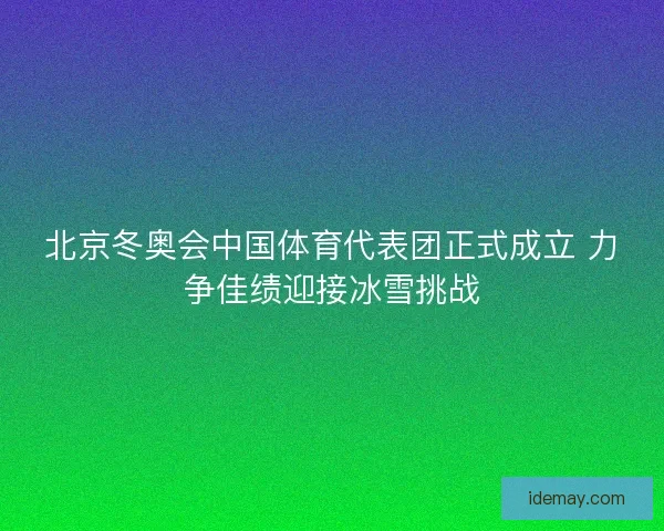 北京冬奥会中国体育代表团正式成立 力争佳绩迎接冰雪挑战
